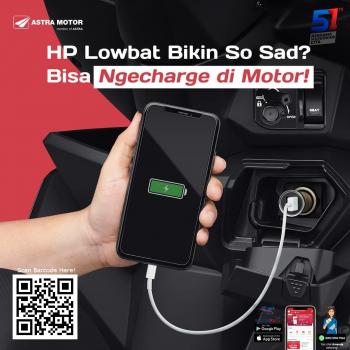 Hp Lowbat Bikin So Sad? Astra Motor Natar Kasih Tau Motor Yang Bisa Buat Ngecharge